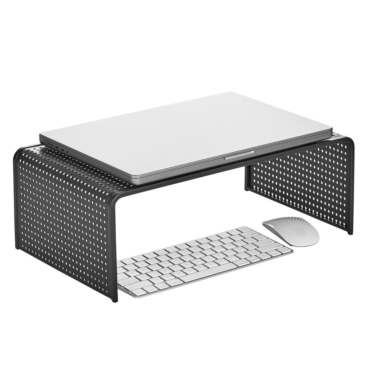 mDesign Large Metal Platform Riser Shelf for Laptop Computer, TV Monitor